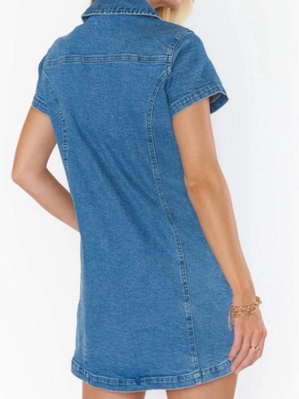 Show Me Your MuMu Denim Zip-Preston Mini Dress in Blue - Picture 5 of 10